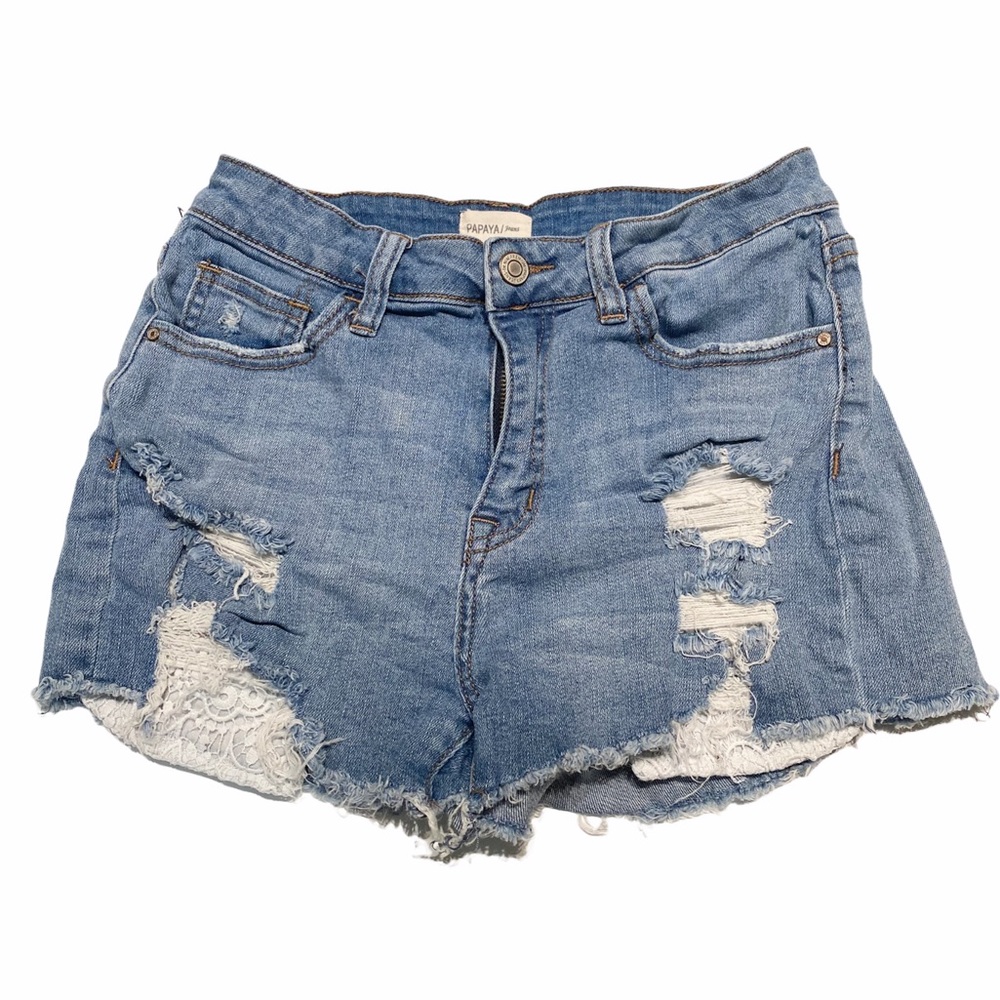 Papaya Denim Light Washed Cutoff Jean Shorts M